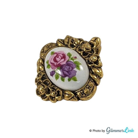 Vintage 1990s Avon Victorian Romance Porcelain Pendant - Picture 4 of 8